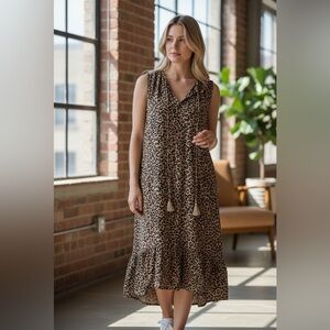 Beachlunchlounge Sleeveless Leopard Print Dress